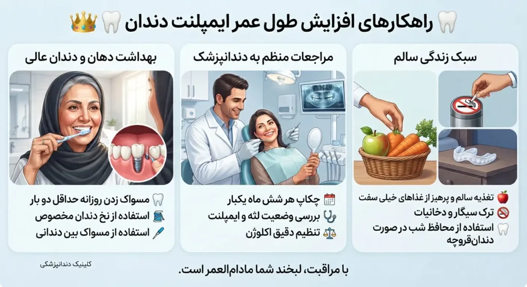 راه های افزایش طول عمر ایمپلنت